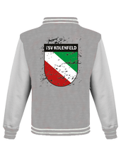 Lade das Bild in den Galerie-Viewer, College_Jacke_grau_Logo_used_effect_Kolenfeld_hinten