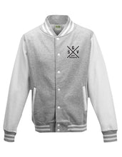Lade das Bild in den Galerie-Viewer, College Jacke Grau Melange Weiss GSV Moers Cross