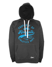 Lade das Bild in den Galerie-Viewer, Hoodie Herren Schwarz HFC Greifswald 92 Property Of Hengste Neon Blau