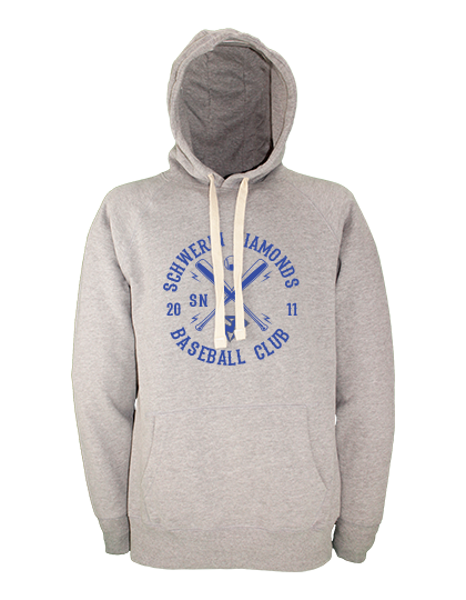 Hoodie Damen Grau Melange Schwerin Diamonds Cross