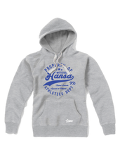 Lade das Bild in den Galerie-Viewer, Hoodie Damen Grau Melange FK Hansa Wittstock Property Of Blau