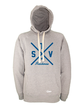 Lade das Bild in den Galerie-Viewer, Hoodie Herren Grau Melange TSV Heidenau Cross Blau
