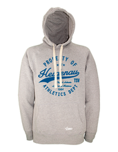 Lade das Bild in den Galerie-Viewer, Hoodie Herren Grau Melange TSV Heidenau Property Of Blau