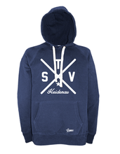 Lade das Bild in den Galerie-Viewer, Hoodie Herren Navy Blau TSV Heidenau Cross Weiß