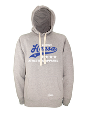 Lade das Bild in den Galerie-Viewer, Hoodie Herren Grau Melange FK Hansa Wittstock Sport Weiß-Blau