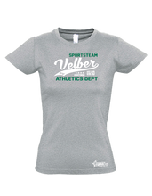 Lade das Bild in den Galerie-Viewer, T-Shirt_Damen_grey_Sports_green-white_SVVelber
