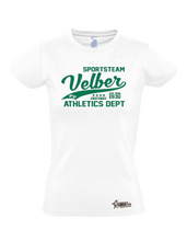 Lade das Bild in den Galerie-Viewer, T-Shirt_Damen_white_Sports_green_SVVelber
