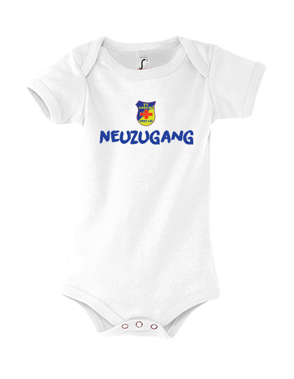 Baby Body Weiß TV Asberg Logo Neuzugang Blau