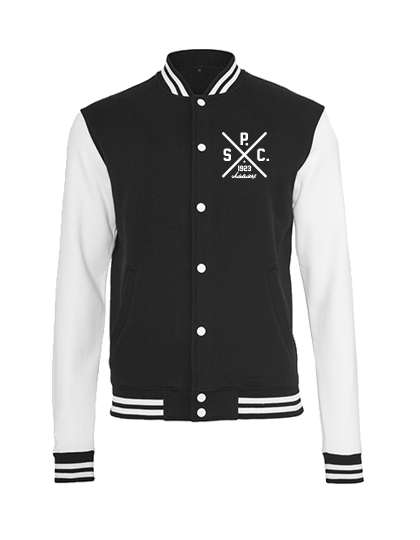 College Jacke Schwarz Weiß SC Adelsdorf Cross Weiß