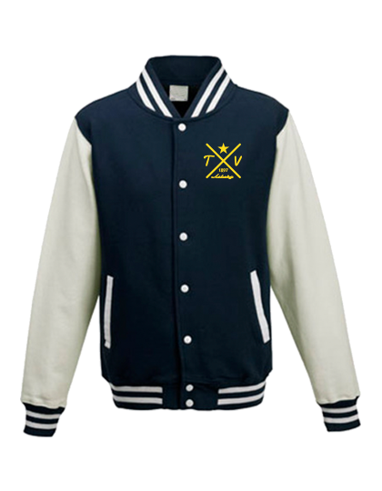 College Jacke Navy Blau TV Asberg Cross Gelb