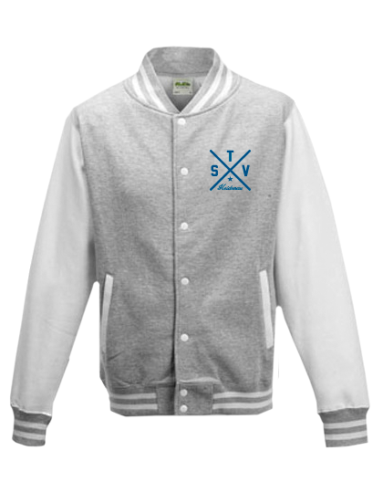 College Jacke Grau Melange Weiß TSV Heidenau Cross