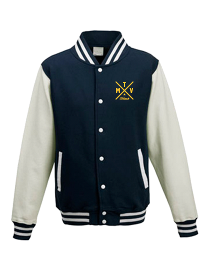 College Jacke Navy Blau Weiss MTV Wilstedt  Cross Gelb