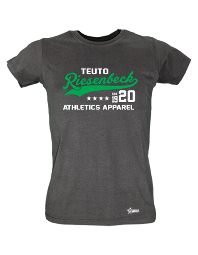 T-Shirt Damen Schwarz Teuto Riesenbeck Athletics Grün-Weiß
