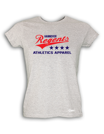 T-Shirt Damen Grau Melange Hannover Regents Athletics Blau-Rot