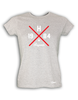 T-Shirt Damen Grau Melange Hannover Regents Weiß-Rot