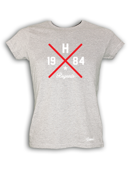 T-Shirt Damen Grau Melange Hannover Regents Weiß-Rot
