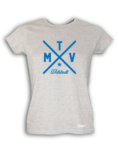 Lade das Bild in den Galerie-Viewer, T-Shirt Damen Grau Melange MTV Wilstedt Cross Blau
