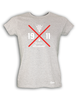 T-Shirt Damen Grau Melange SV Bruckmühl Athletics Rot-Weiß