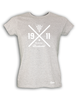 T-Shirt Damen Grau Melange SV Bruckmühl Athletics Weiß