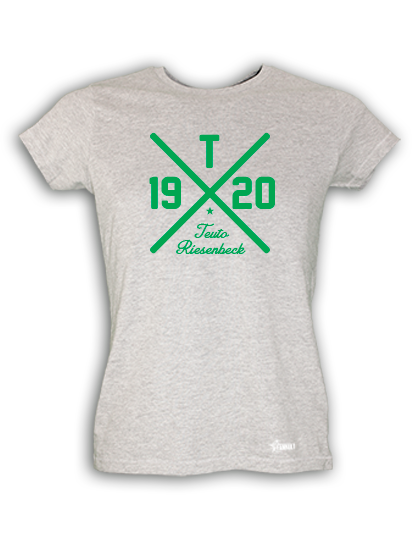 T-Shirt Damen Grau Melange Teuto Riesenbeck Cross Grün