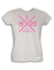 T-Shirt Damen Grau Melange Teuto Riesenbeck Cross Pink