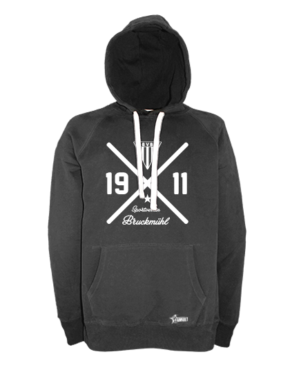 Hoodie Herren Schwarz SV Bruckmühl Cross Weiß