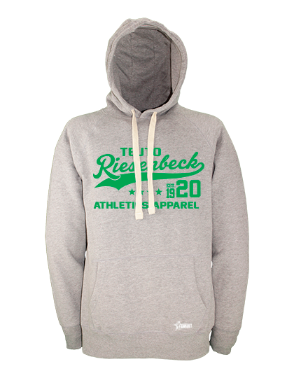 Hoodie Herren Grau Melange Teuto Riesenbeck Athletics Grün