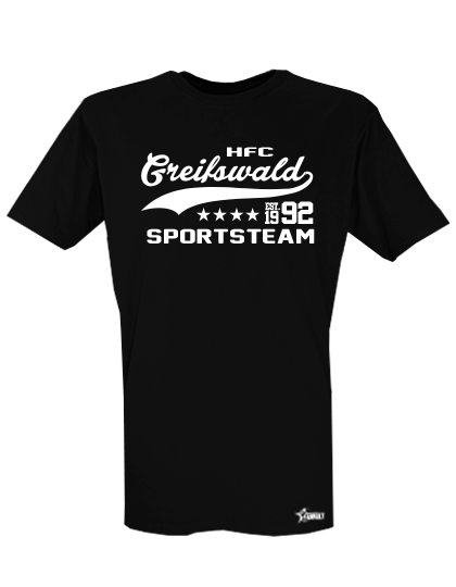 T-Shirt Herren Schwarz HFC Greifswald 92 Sportsteam Weiß