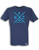 T-Shirt Herren Navy Blau HFC Greifswald 92 Cross Neon Blau