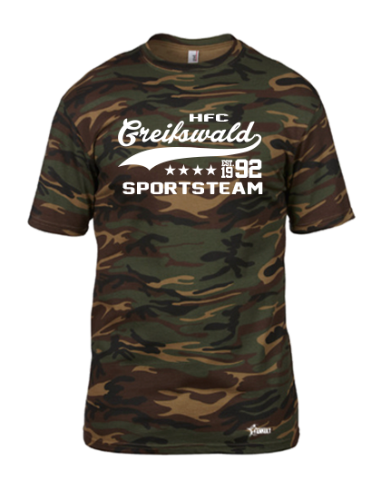 T-Shirt Herren Camouflage HFC Greifswald 92 Sportsteam Weiß