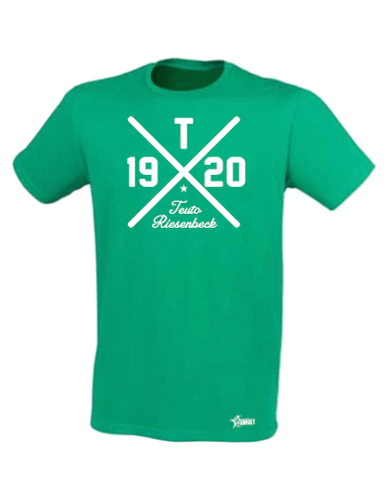 T-Shirt Herren Grün Teuto Riesenbeck Cross Weiß