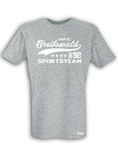 Lade das Bild in den Galerie-Viewer, T-Shirt Herren Grau Melange HFC Greifswald 92 Sportsteam Weiß
