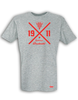 T-Shirt Herren Grau Melange SV Bruckmühl Cross Rot