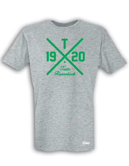 T-Shirt Herren Grau Melange Teuto Riesenbeck Cross Grün