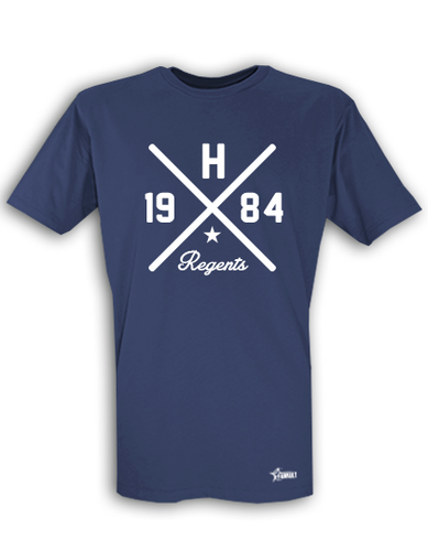 T-Shirt Herren Navy Blau Hannover Regents Cross Weiß