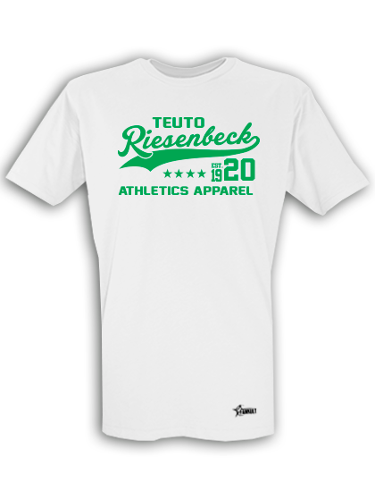 T-Shirt Herren Weiß Teuto Riesenbeck Athletics Grün
