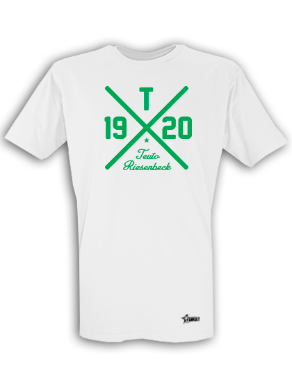 T-Shirt Herren Weiß Teuto Riesenbeck Cross Grün