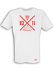 T-Shirt Herren Weiß SV Bruckmühl Cross Rot