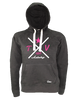 Hoodie Damen Schwarz TV Asberg Cross Weiß-Pink