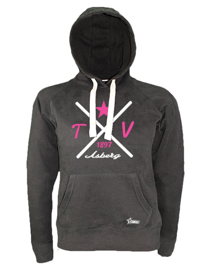 Hoodie Damen Schwarz TV Asberg Cross Weiß-Pink