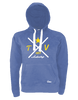 Hoodie Damen Navy Blau TV Asberg Cross Weiß-Gelb