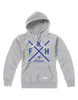 Hoodie Damen Grau Melange FK Hansa Wittstock Cross Blau