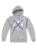 Hoodie Damen Grau Melange FK Hansa Wittstock Cross Weiß-Blau