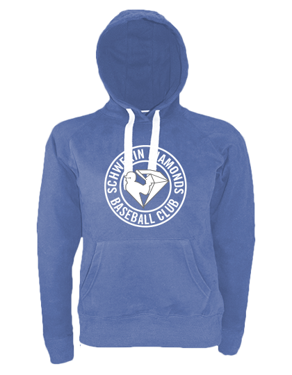 Hoodie Damen Blau Schwerin Diamonds Baseball Logo