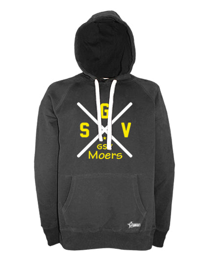 Hoodie Herren Schwarz GSV Moers Cross Weiß-Gelb