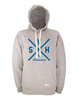Hoodie Herren Grau Melange SV Hemmerden Cross Blau