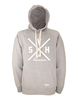 Hoodie Herren Grau Melange SV Hemmerden Cross Weiß