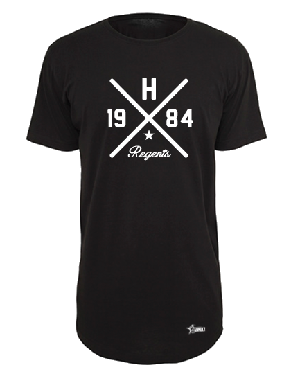 T-Shirt x-tra Long Herren Schwarz Hannover Regents Cross