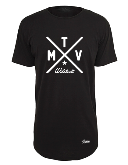 T-Shirt Herren X-tra Long Schwarz MTV Wilstedt   Cross