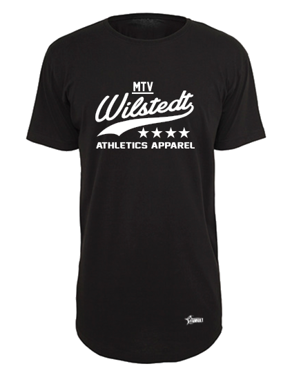 T-Shirt Herren X-tra Long Schwarz MTV Wilstedt Sportsteam